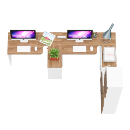 Домашний офис Лидер-8 для двоих человек из столов, пенала и тумбы.