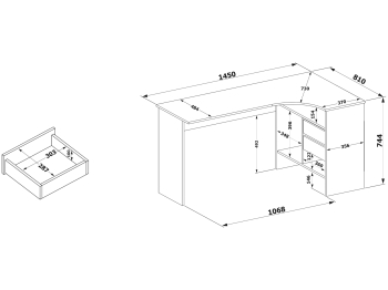 Стол письменный Сокол СПм-25 Правый