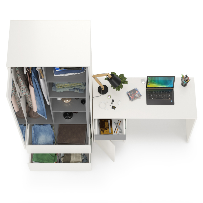 Для девочек, Стол рабочий со шкафом для одежды Торонто