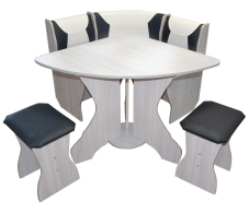 Кухонные уголки, Кухонный уголок Удачный ясень шимо светлый Терра 118/101 (стол треугольный)