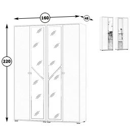 Шкаф 4-х створчатый Камелия