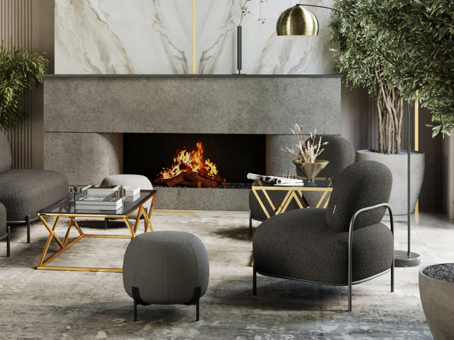 Журнальные столики, Журнальный стол STOOL GROUP ИНСИГНИЯ 120х60 (Cтекло smoke/Cталь золото)