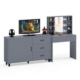 Столик туалетный с полочками и с подсветкой и комод 122-1504