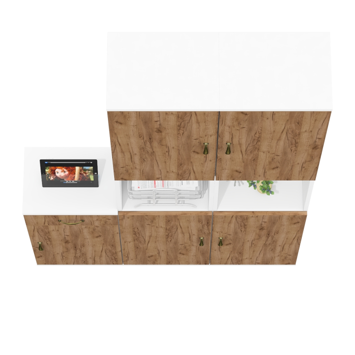 Стеллажи, Два пенала с тумбой с выдвижным ящиком Лидер-8