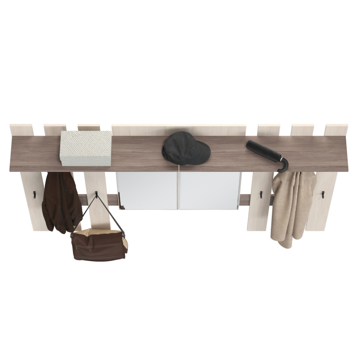 Настенные, Две вешалки для верхней одежды с зеркалом Лира 2-3814