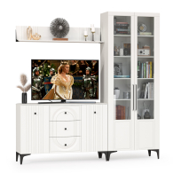 Стенки для гостиной, Комод с сервантом и навесной полкой Валенсия № 96