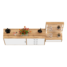 Стол косметический навесной с подсветкой и комод 122-1504