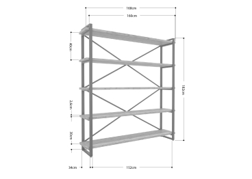 Стеллаж Айсберг Лофт 160х182-2 белый