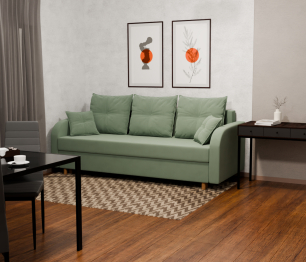 Прямой диван Генри,НПБ,еврокнижка,велюр