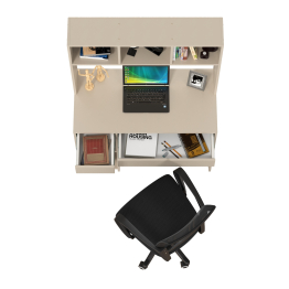 Компьютерный стол Моби Комфорт 12.77F с компьютерным креслом 103 чёрного цвета