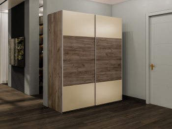 Шкаф-купе Эста 2-х дверный ДСП/Стекла фисташка/Доводчик 160х66х240