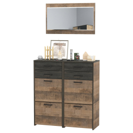 Зеркало Трувор с двумя обувницами с ящиками