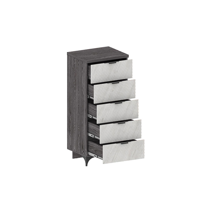 Комоды, Комод Шаде КМ-2904, черный ясень, санторини белый