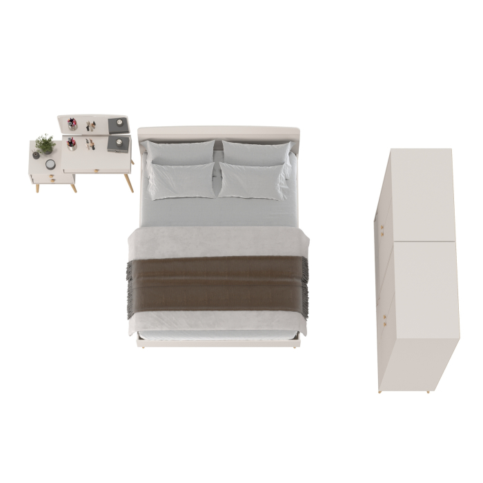 Спальные гарнитуры, Два двухдверных шкафа Афина с туалетным столиком и кроватью 1600