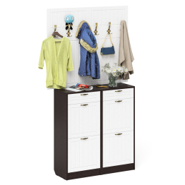 Две вешкалки для верхней одежды и две высоких обувницы П-6 № 04 МДФ фрезеровка прованс