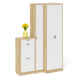 Обувница П-6 две секции с пеналом и шкафом № 28 МДФ фрезеровка прованс