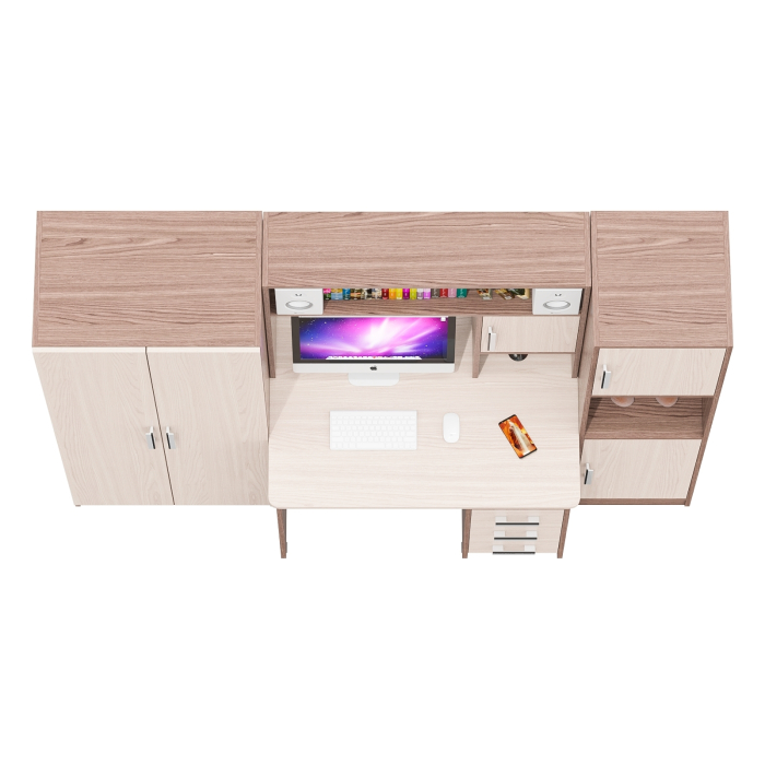 Домашние кабинеты, Компьютерный стол с пеналом и шкафом МД-СК-9