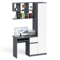 Прямые компьютерные столы, Пенал Мори однодверный на 400.1 с компьютерным столом Мори МС-1 правый и полкой 900