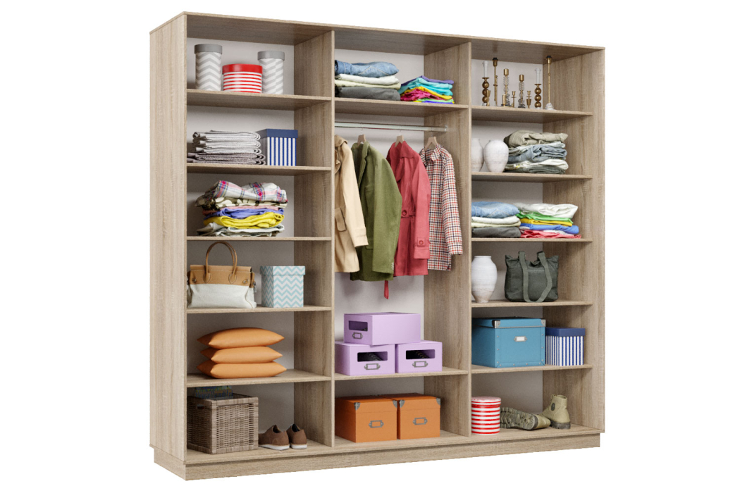 Шкафы-купе 3-х дверные, Шкаф-купе Премьер Лайт 64 (08;08;08) трехдверный