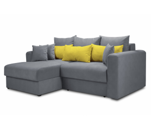 Диван угловой еврокнижка со спальным местом Мэдисон, микровелюр