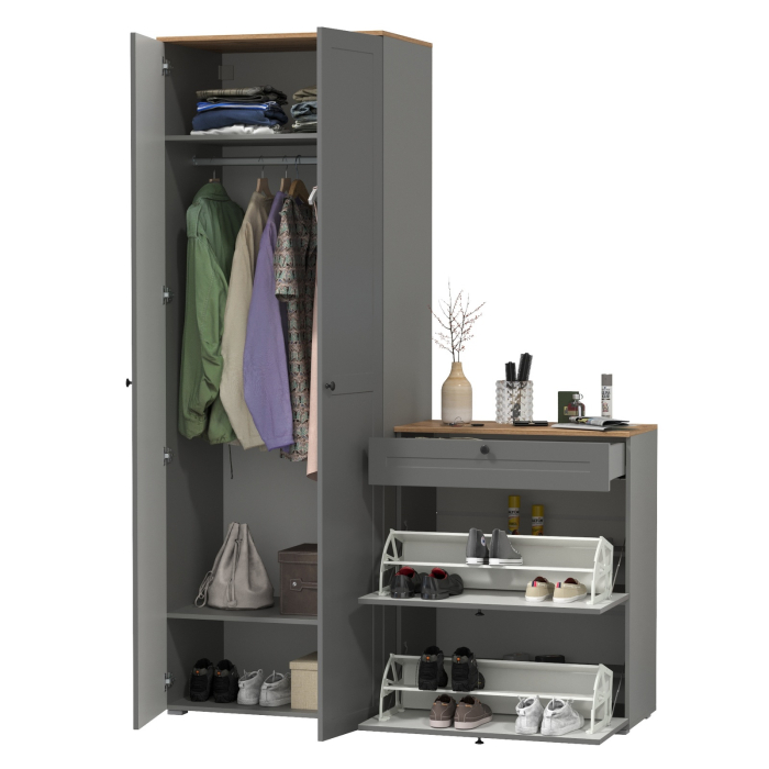 Прихожие, Шкаф двудверный для прихожей и обувница Остин