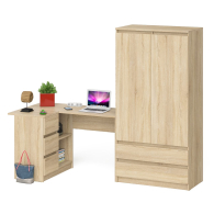 Компьютерные столы, Угловой однотумбовый стол компьютерный левый Мори и шкаф-комод Мори 900