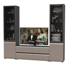 Стенка для гостиной со стеклянными фасадами Сидней № 11