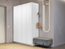 Шкафы распашные, Шкаф складной Е1 Локер ("Гармошка" с системой Push to Move/Правый)162х52.5х220 см, с двумя модулями