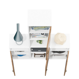 Пенал для домашнего офиса и две тумбы с дверками Лидер-8.