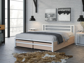 Двуспальная кровать Титан 160 Белый