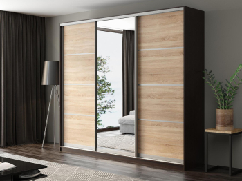 Шкаф-купе Айсберг 260 ВЕНГЕ (сонома/зеркало)