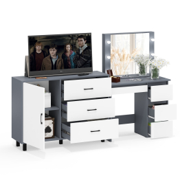 Комод-тумба 122-1204 и столик косметический с лампочками Сура