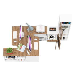 Лидер-8 модульная мебель для офиса из столов с пеналом и тумбой.