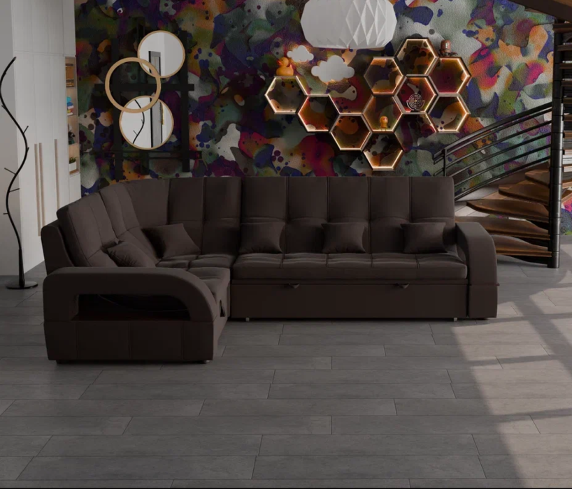 Диваны угловые в гостиную, Модульный диван Майами-3,микровелюр,антивандальная и водостойкая ткань,венеция