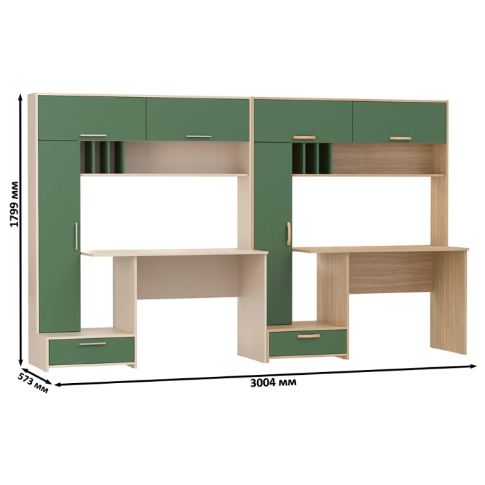 Прямые компьютерные столы, Столы письменные с надстройкой Лайт 03.243Н