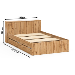 Кровать с ящиками и ящиком для хранения белья односпальная Ксения 1200