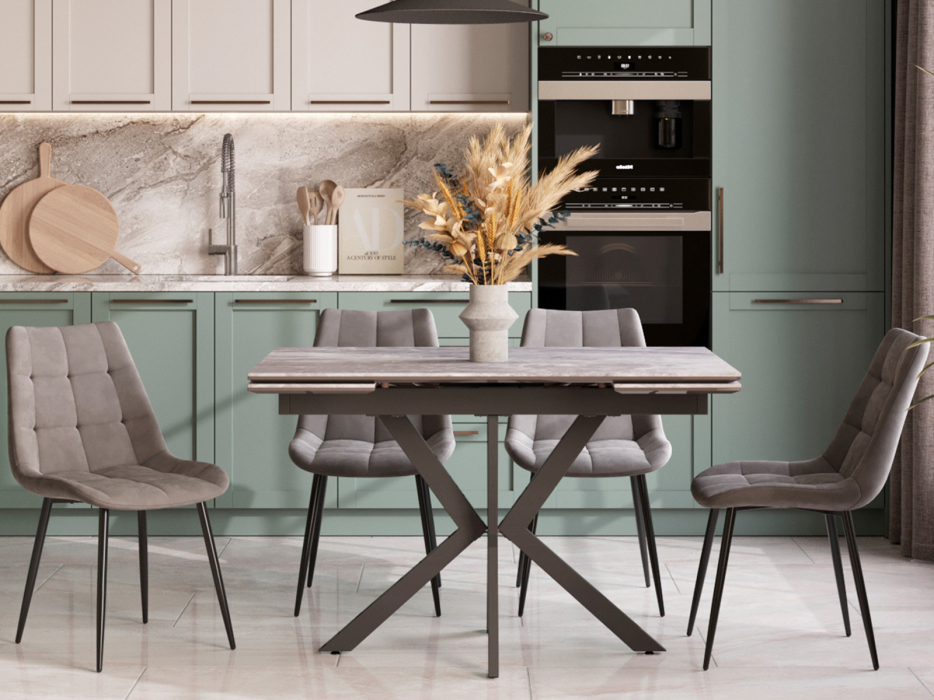 Обеденные столы, Стол обеденный STOOL GROUP Marmer 120-180/80/76 столешница МДФ16/керамика