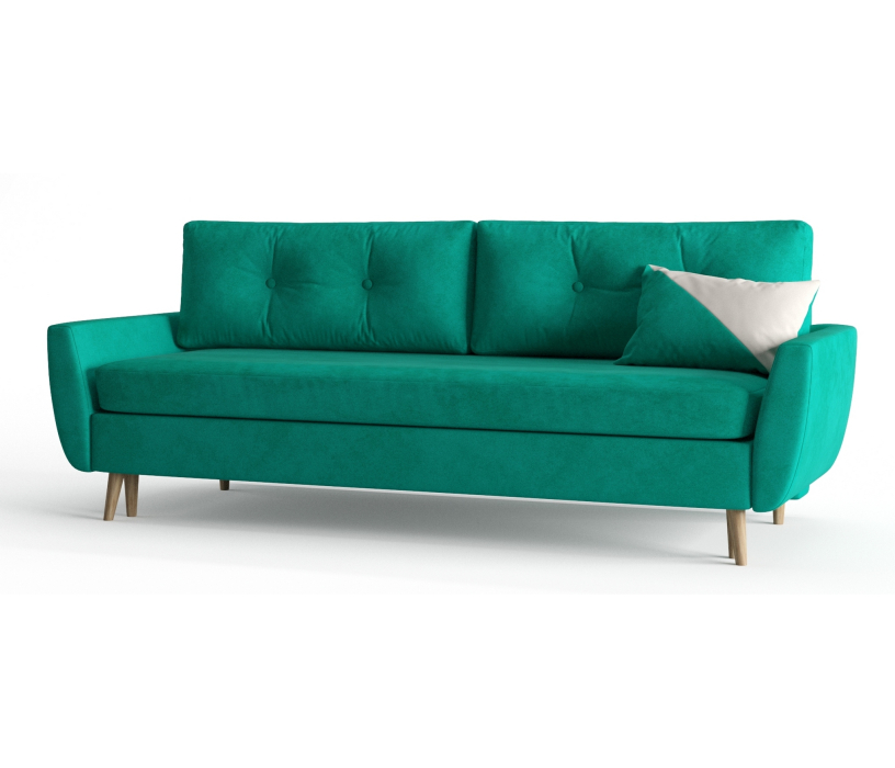 Диваны с ящиком для белья, Диван-кровать Норфолк, независимый пружинный блок, велюр