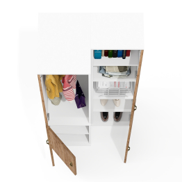 Глубокий пенал для одежды и пенал с нишей Лидер-8