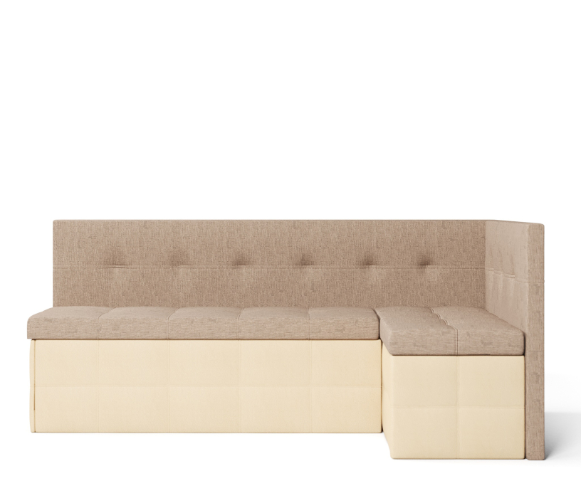 Диваны угловые кухонные, Диван кухонный угловой Домино 2 выкатной, рогожка+экокожа