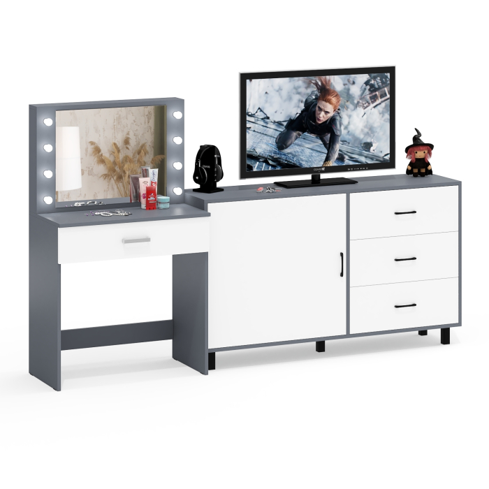 Туалетные столики, Комод ящики и дверка 122-1504 и туалетный столик с подсветкой СТ-4