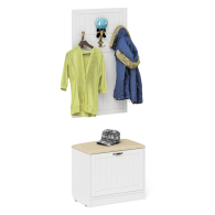 Прихожие, Обувница с мягким сиденьем с вешалкой для одежды П-6 МДФ фрезеровка прованс