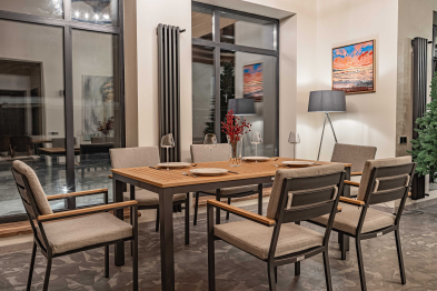 Обеденный комплект OSCAR со столешницей из тика