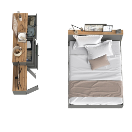 Кровать Остин с ортопедическим основанием с комодом 6-ть ящиков и тумбой с дверками