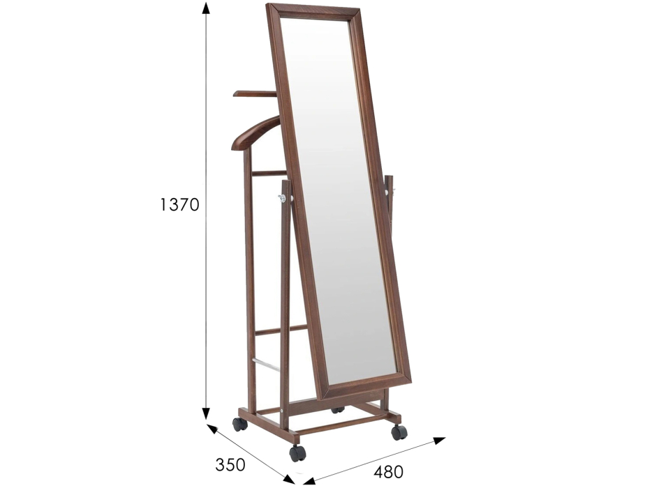 Напольные, Вешалка костюмная с зеркалом на колесах Мебелик В 24Н