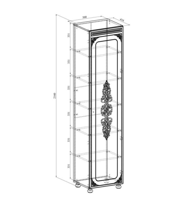 Шкафы пеналы, Шкаф Ассоль АС-531К (левый)