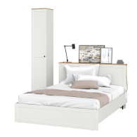 Спальные гарнитуры, Кровать двухспальная с ортопедическим основанием и шкаф-пенал Остин