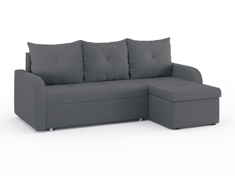 Диваны угловые в гостиную, Диван-кровать угловой Мини Люкс трехсекционная еврокнижка, велюр