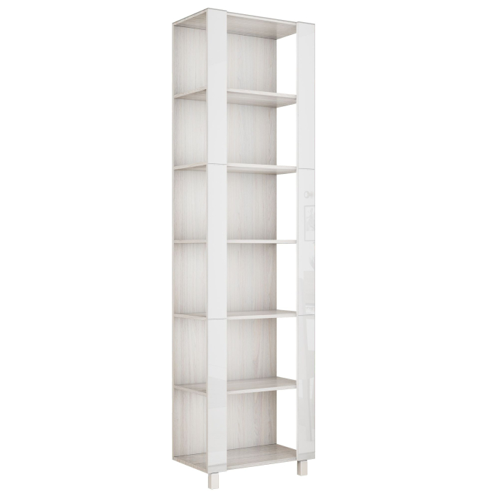 Открытые, Стеллаж модульный Универсальный 35х60х240 Белое стекло