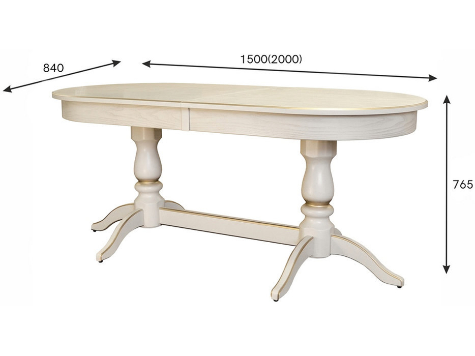Обеденные столы, Стол обеденный Мебелик Тарун 3 раздвижной